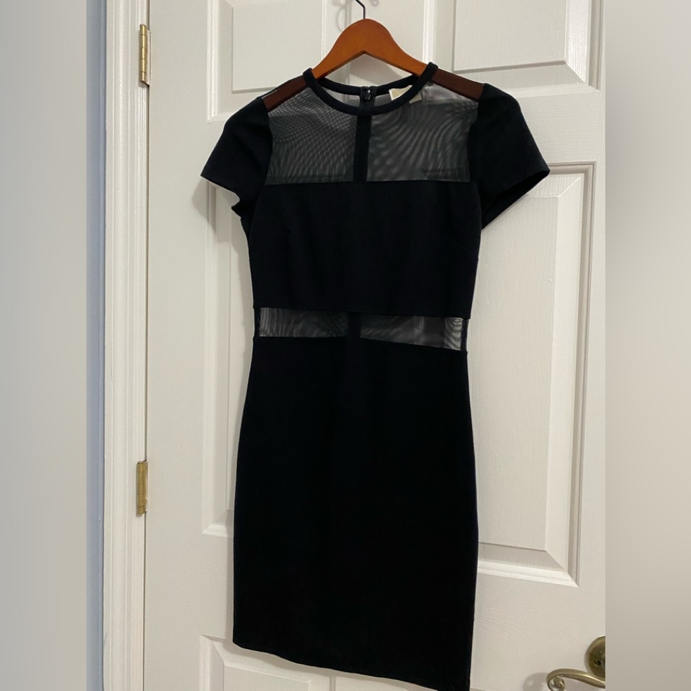 Michael Kors Black Mesh Panel Dress